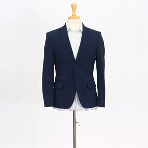 Perry Ellis 38S Blue Blazer Sport Coat Jacket 2-Button Solid Y868